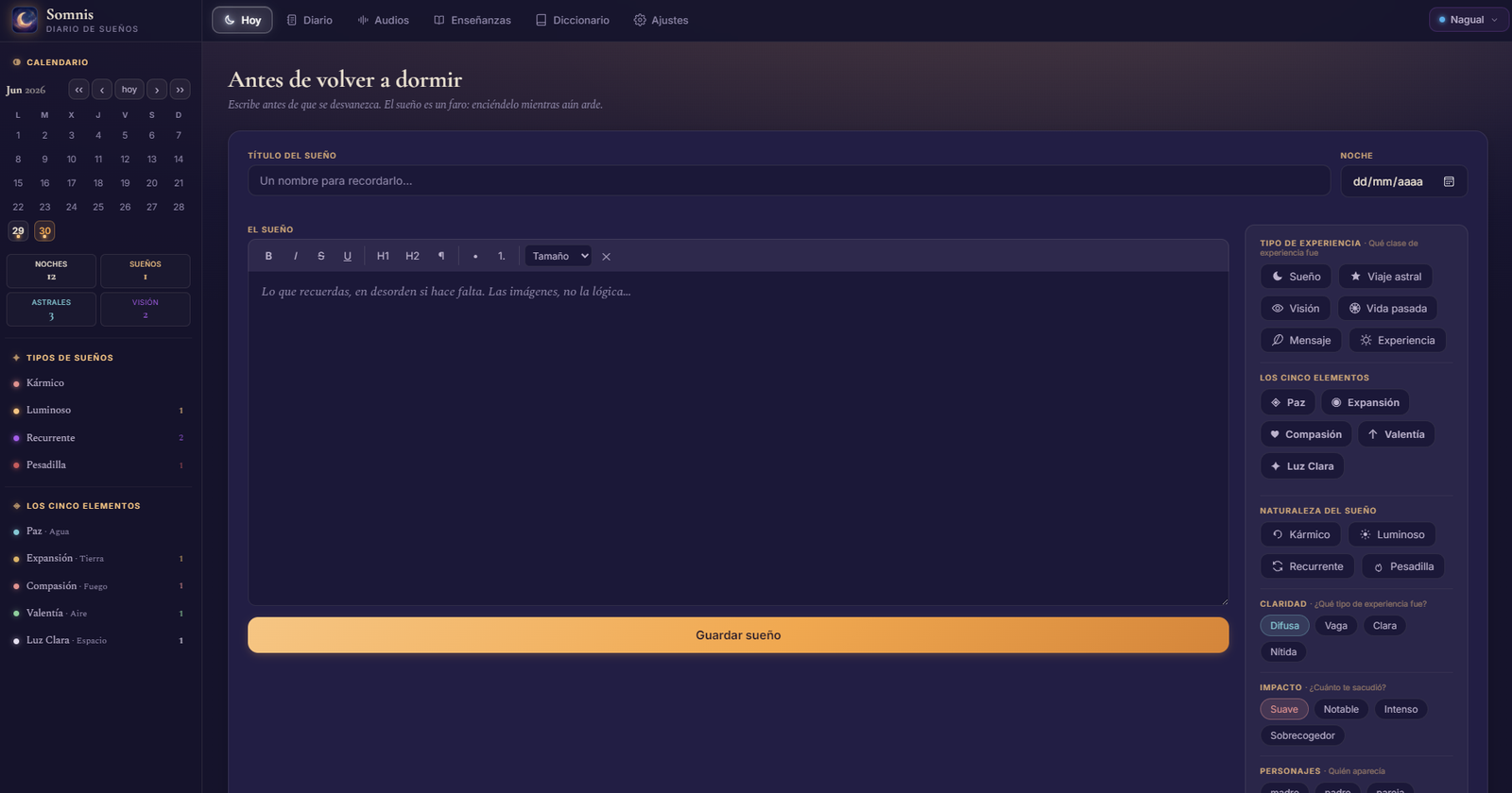 Somnis escritorio — pantalla 1
